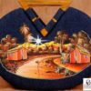 Sac en jeans avec peinture paysage artisanale